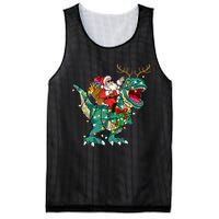 Santa Riding Dinosaur T rex Deer  Christmas Mesh Reversible Basketball Jersey Tank