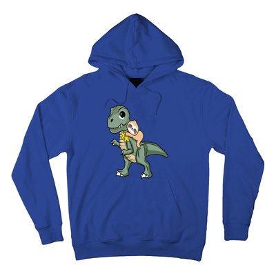 Sloth Riding Dinosaur Autism Awareness Cute Trex Puzzle Great Gift Hoodie