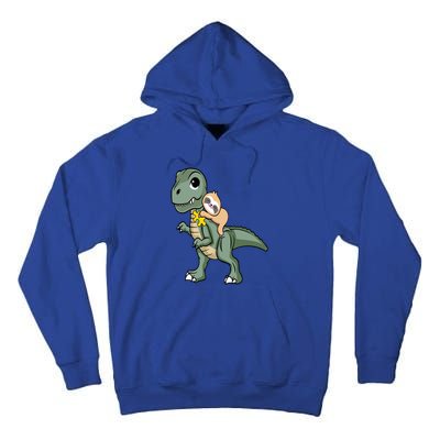 Sloth Riding Dinosaur Autism Awareness Cute Trex Puzzle Great Gift Tall Hoodie