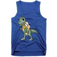 Sloth Riding Dinosaur Autism Awareness Cute Trex Puzzle Great Gift Tank Top