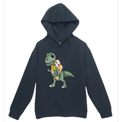 Sloth Riding Dinosaur Autism Awareness Cute Trex Puzzle Great Gift Urban Pullover Hoodie