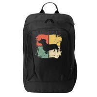 Square Retro Dachshund Owner Gift Dog Parent Dad Doxie Mom City Backpack