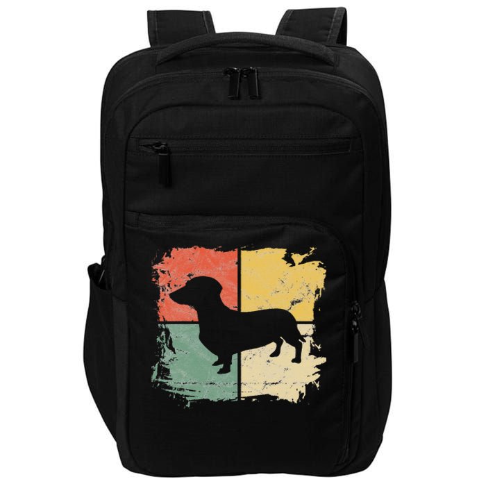 Square Retro Dachshund Owner Gift Dog Parent Dad Doxie Mom Impact Tech Backpack