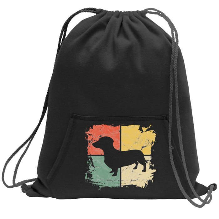 Square Retro Dachshund Owner Gift Dog Parent Dad Doxie Mom Sweatshirt Cinch Pack Bag