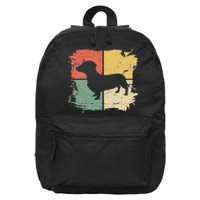 Square Retro Dachshund Owner Gift Dog Parent Dad Doxie Mom 16 in Basic Backpack