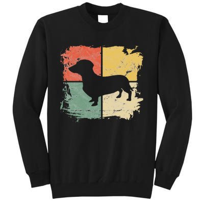 Square Retro Dachshund Owner Gift Dog Parent Dad Doxie Mom Tall Sweatshirt