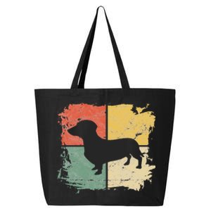 Square Retro Dachshund Owner Gift Dog Parent Dad Doxie Mom 25L Jumbo Tote