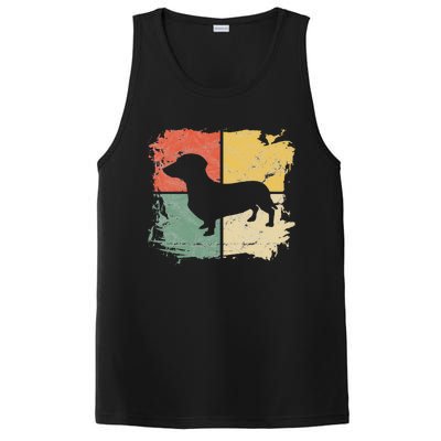 Square Retro Dachshund Owner Gift Dog Parent Dad Doxie Mom PosiCharge Competitor Tank