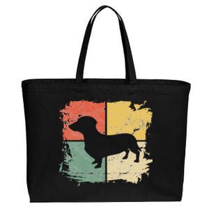 Square Retro Dachshund Owner Gift Dog Parent Dad Doxie Mom Cotton Canvas Jumbo Tote