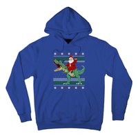 Santa Riding Dino Funny Christmas Ugly Sweater Gift Hoodie