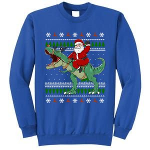 Santa Riding Dino Funny Christmas Ugly Sweater Gift Sweatshirt