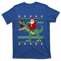 Santa Riding Dino Funny Christmas Ugly Sweater Gift T-Shirt