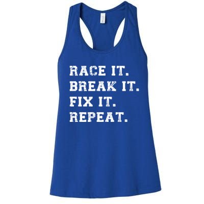 Street Racing Drag Race It Break It Fix It Auto Mechanic Gift Women's Racerback Tank