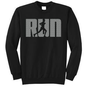 Silhouette Run Design For Runner Marathon Graphic Running Sweatshirt