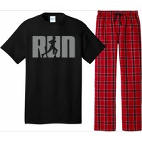 Silhouette Run Design For Runner Marathon Graphic Running Pajama Set