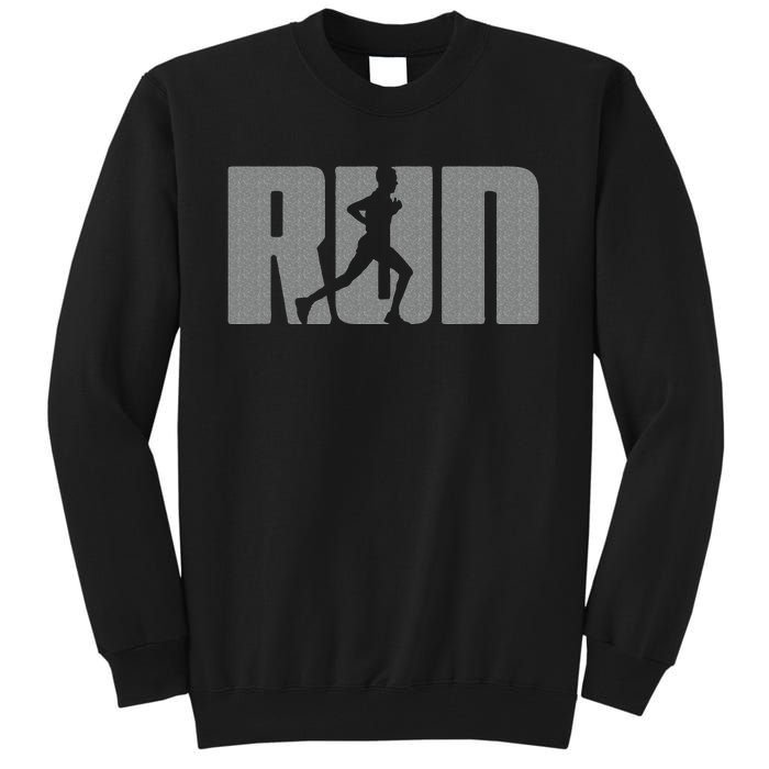 Silhouette Run Design For Runner Marathon Graphic Running Tall Sweatshirt