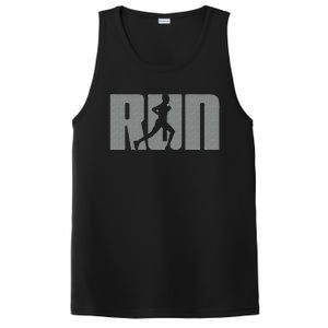 Silhouette Run Design For Runner Marathon Graphic Running PosiCharge Competitor Tank