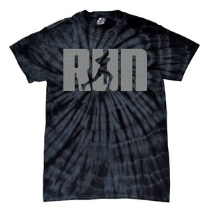 Silhouette Run Design For Runner Marathon Graphic Running Tie-Dye T-Shirt