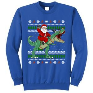 Santa Riding Dino Funny Christmas Ugly Sweater Gift Sweatshirt