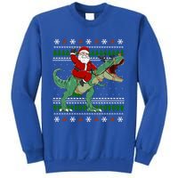 Santa Riding Dino Funny Christmas Ugly Sweater Gift Sweatshirt