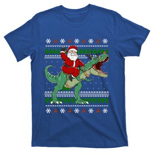 Santa Riding Dino Funny Christmas Ugly Sweater Gift T-Shirt