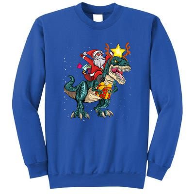 Santa Riding Dinosaur T Rex Christmas Party Xmas Cool Gift Sweatshirt