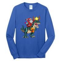 Santa Riding Dinosaur T Rex Christmas Party Xmas Cool Gift Tall Long Sleeve T-Shirt