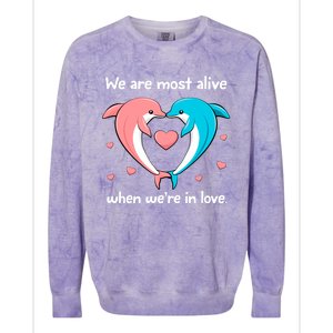 Sweet Rotic Dolphin In Love Happy Valentine's Day Gift Colorblast Crewneck Sweatshirt