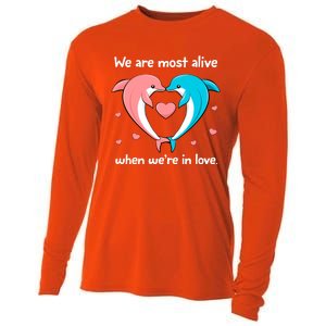 Sweet Rotic Dolphin In Love Happy Valentine's Day Gift Cooling Performance Long Sleeve Crew