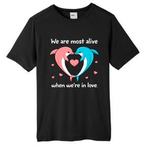 Sweet Rotic Dolphin In Love Happy Valentine's Day Gift Tall Fusion ChromaSoft Performance T-Shirt