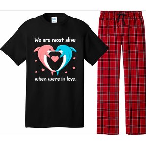 Sweet Rotic Dolphin In Love Happy Valentine's Day Gift Pajama Set