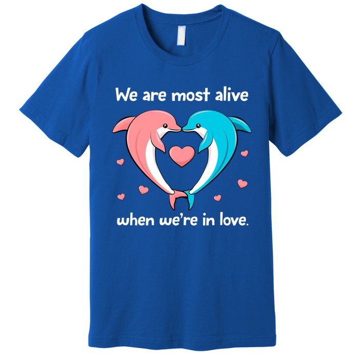 Sweet Rotic Dolphin In Love Happy Valentine's Day Gift Premium T-Shirt