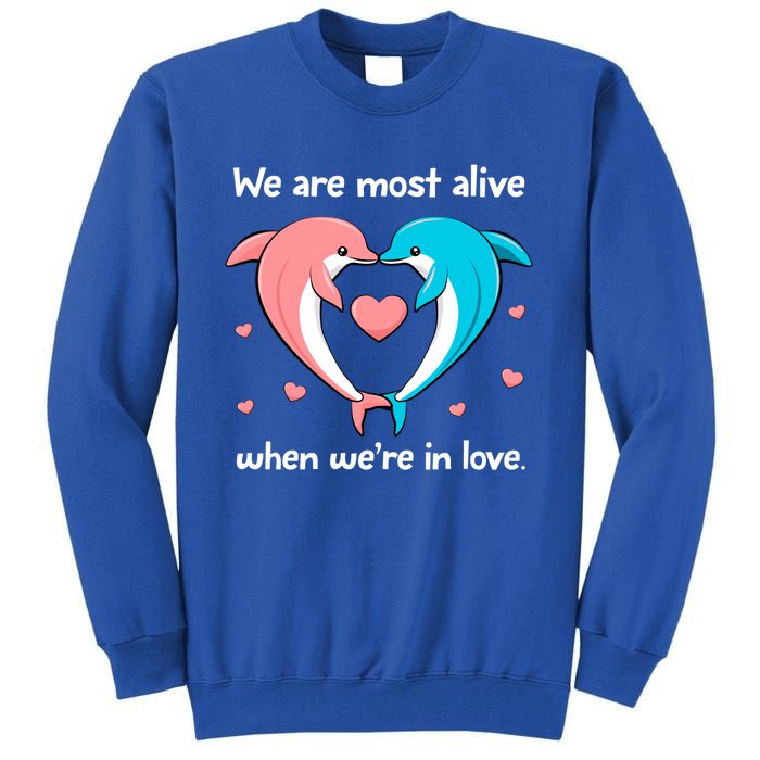 Sweet Rotic Dolphin In Love Happy Valentine's Day Gift Tall Sweatshirt