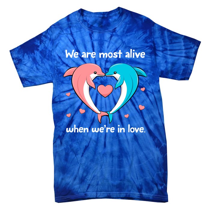 Sweet Rotic Dolphin In Love Happy Valentine's Day Gift Tie-Dye T-Shirt