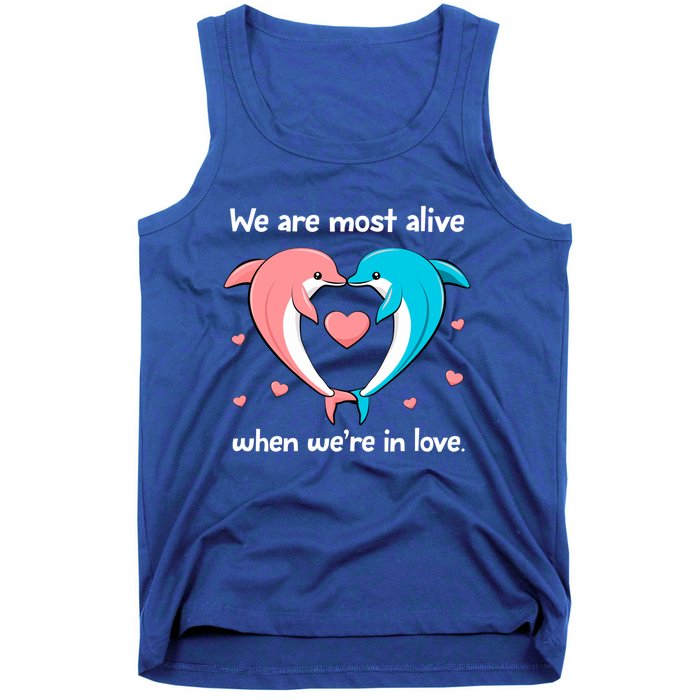 Sweet Rotic Dolphin In Love Happy Valentine's Day Gift Tank Top