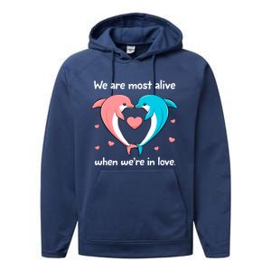 Sweet Rotic Dolphin In Love Happy Valentine's Day Gift Performance Fleece Hoodie