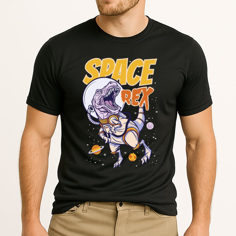 Space Rex Dinosaur Galaxy Performance Shirt