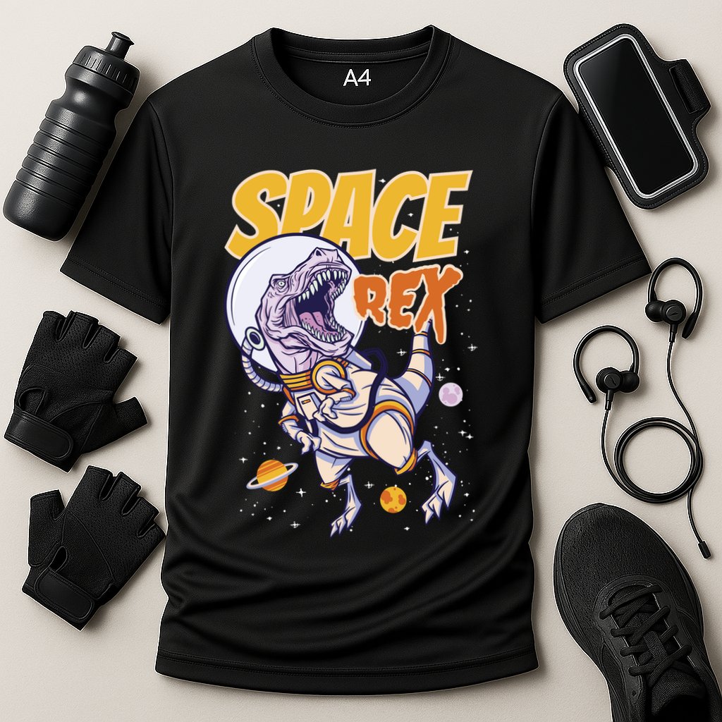 Space Rex Dinosaur Galaxy Performance Shirt