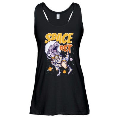 Space Rex Dinosaur Galaxy Ladies Essential Flowy Tank