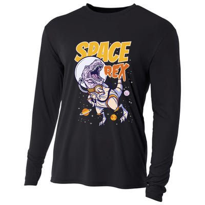 Space Rex Dinosaur Galaxy Cooling Performance Long Sleeve Crew