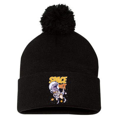 Space Rex Dinosaur Galaxy Pom Pom 12in Knit Beanie