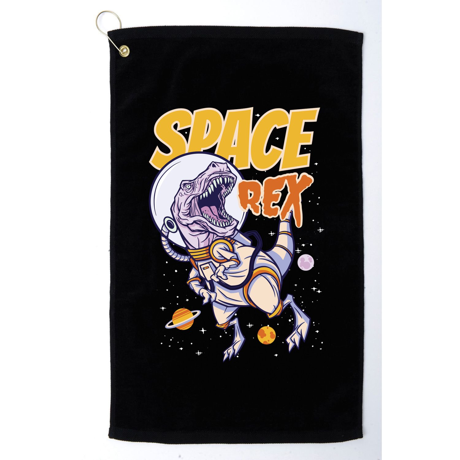 Space Rex Dinosaur Galaxy Golf Towel