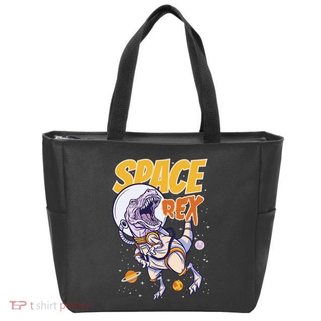 Space Rex Dinosaur Galaxy Zip Tote Bag