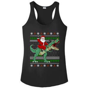 Santa Riding Dino Funny Christmas Ugly Gift Ladies PosiCharge Competitor Racerback Tank