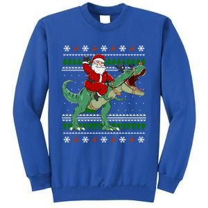 Santa Riding Dino Funny Christmas Ugly Gift Sweatshirt