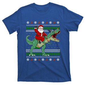 Santa Riding Dino Funny Christmas Ugly Gift T-Shirt