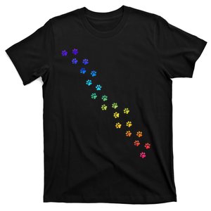 S Rainbow Dog Paws For Dog Lovers And Dog Lovers Vneck T-Shirt