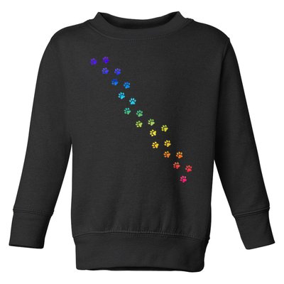 S Rainbow Dog Paws For Dog Lovers And Dog Lovers Vneck Toddler Sweatshirt