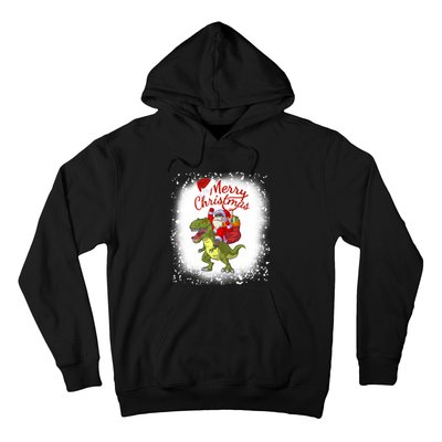 Santa Riding Dinosaur Xmas Mery Christmas Long Sleeve Hoodie