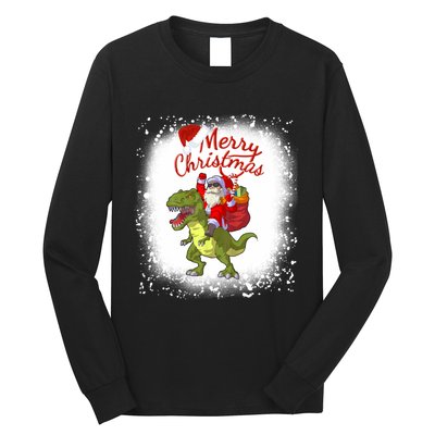 Santa Riding Dinosaur Xmas Mery Christmas Long Sleeve Long Sleeve Shirt